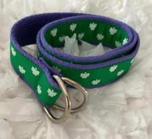 Girls Purple With Green Shamrock D-Ring Belt Size Medium - Picture 1 of 6