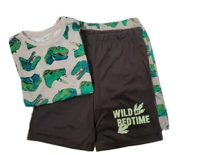 Carter's Boys 3pc Pajamas Size 12 T-Rex WILD AT BEDTIME Shorts SUMMER NEW - Picture 1 of 12