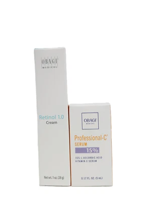 OBAGI Retinol 1.0 Cream (1 oz.) & Professional-C Serum 15% (0.17 oz) SET