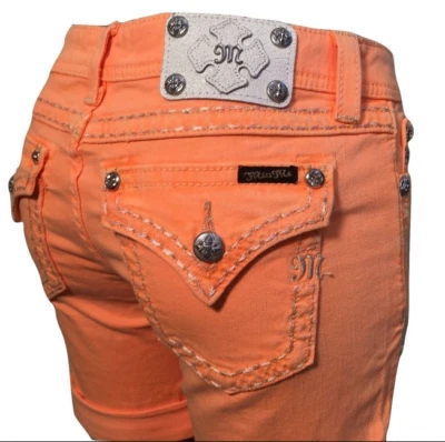 $89 Miss Me JB5014H81 Women's Boyfriend Short Neon Orange Size 26 - Image 1 of 4