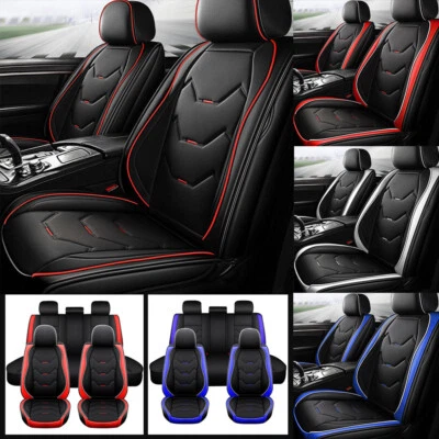 For Hyundai Elantra Tucson Sonata PU Leather Car Seat Covers Front Rear Full Set Foto 1 de 4