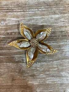 Very Large Flower Brooch Pin Mixed Metal Nina Ricci for Avon - Picture 1 of 2