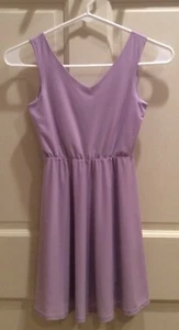 Girls Un Deux Trois V-Neck Dress - Lavender - Size 7 - NWOT - MSRP $120 - Picture 1 of 3