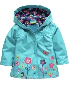Baby Girl Kid Waterproof Hooded Coat Jacket Outwear Raincoat Hoodies Coat - Picture 1 of 4