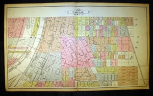 1896 Plat Map City of Saginaw Michigan Part D East Side North Section - Picture 1 of 9