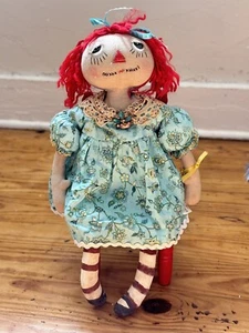 Karen Corcoran-Bearamour Creations 2014 20” OOAK Raggedy Ann Cloth Rag Doll - Picture 1 of 5