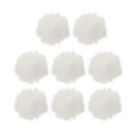  8 Sets White Alloy Artificial Fur Ball Pom Balls DIY Fluffy