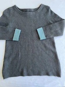 Nanette Lepore Wool Blend Bottom Side Zip Sweater Sz Small Gray Grey 3/4 Sleeve - Picture 1 of 13