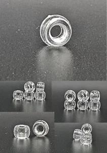 Transparent Pony Beads Barrel Shape Ideal For Dummy Clips 6mm x 9mm - Picture 1 of 10