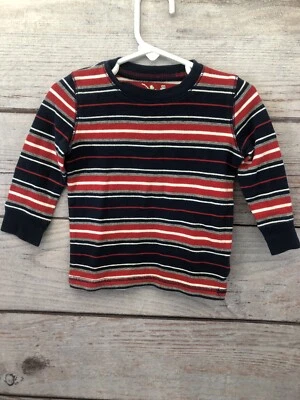 Jumping Beans Long Sleeve Thermal Red/White/Blue/Gray 100% Cotton EUC 18 Months - Image 1 of 4