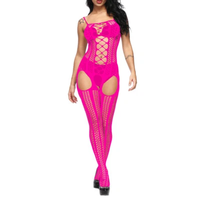 Body Medias Lencería Bodystocking Sexy Floral Body Encaje Babydoll Mujeres EE. UU.⇓ Foto 1 de 4
