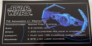 Star Wars UCS Sticker MOC Vader's TIE Advanced x1 Prototype (10175 MOD) - Bild 1 von 1
