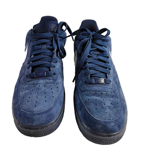 Zapato Deportivo Nike Air Force 1 Bajo Para Hombre Talla 10 Azul Gamuza - Imagen 1 de 10