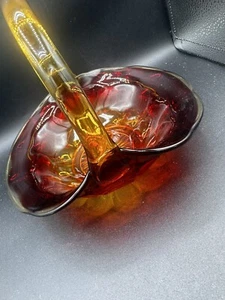 Indiana Glas Diamant geometrisch quadratisch Glaskorb Amberina in Farbe - Bild 1 von 14