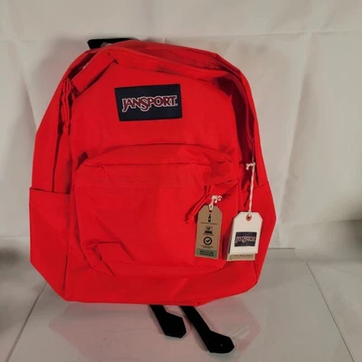 Mochila para computadora portátil JanSport SuperBreak Plus roja escolar con bolsillo para botella de agua Foto 1 de 4