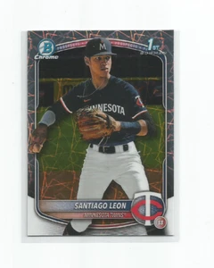 SANTIAGO LEON (Minnesota) 2025 BOWMAN CHROME 1ST LAZER REF CARD #BCP-247 - Picture 1 of 1