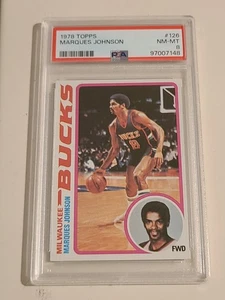 1978 Topps Marques Johnson #126 Rookie Karte RC Milwaukee Bucks PSA 8 NM-MT!! - Bild 1 von 2