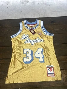 Lakers Shaquille O'Neal 1996-97 Gold Edition Jersey Mitchell & Ness mens Medium - Picture 1 of 6