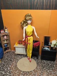 Vintage Barbie Clone Outfit - #3674 1980 Jumpsuit + Shoes, Custom Purse & Hanger - Picture 1 of 19