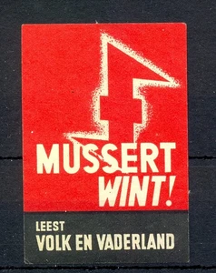 NETHERLANDS -WWII-PS-50 x 44 mm MUSSERT WINT-=LEEST -VOLK EN VADERLAND -* F/VF  - Picture 1 of 1