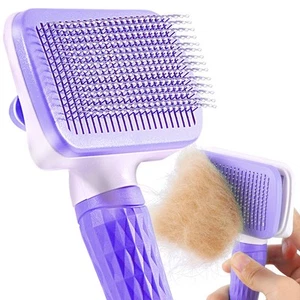 Self-Cleaning Slicker Brush for Long and Short Pet Fur - Removes Hair With On... - Picture 1 of 7