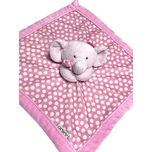 Manta de felpa Carter's rosa elefante blanco lunares bebé Lovey - Imagen 1 de 15
