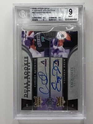 2006 Upper Deck Exquisite Collection Carlos Quentin / Stephen Drew #6/55 BGS 9 - Image 1 of 2