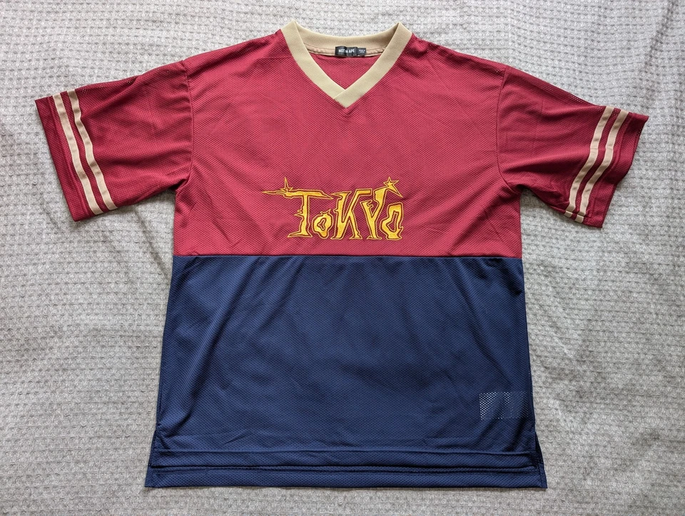 Camisa masculina Not So Ape grande marrom marinha Tóquio bordada malha Japão streetwear - Imagem 1 de 4