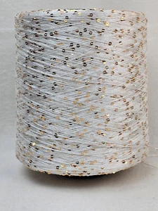 Hilo de lentejuelas 1,1 kg GP 42,00 €/kg Nm 5,2 crema/oro en bobina hilo efecto - Imagen 1 de 4