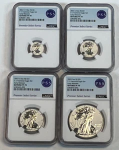 2023 Fiji Type 1 Fractional Silver Eagle 4 Coin Reverse Proof Set NGC PF70 ER - Picture 1 of 10