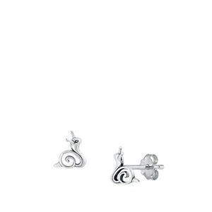 Small Snail Stud Earrings 925 Sterling Silver Push Back 7.8mm - Picture 1 of 2