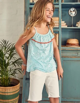 Túnica con patrón de vid azul y crudo Mini Boden 11/12 nueva con etiquetas Foto 1 de 4