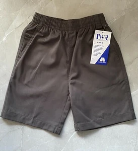 BNWT Boys Sz 14 Y LW Reid Brand Dark Grey Gaberdine Elastic Waist School Shorts - Picture 1 of 2