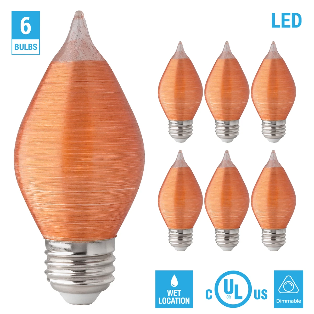 Amber Flame Light Bulb New 40W Amber Satin Gold Flame Light Bulb - E27 ...