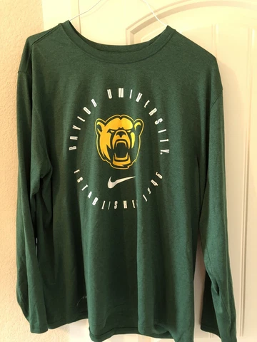 Baylor Bears Shirt Mens XXL Green Nike Dri Fit Long Sleeve  NCAA College Cover