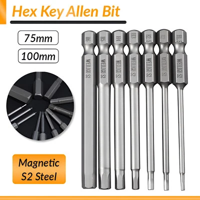 Hex Key Allen Bit Quick Change Connect Impact Driver Power Drill S2 Steel - Image 1 of 4
