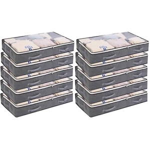 Large Underbed Clothes Storage Bags Zipped Organizer Fabric Wardrobe Cube Boxes - Picture 1 of 28