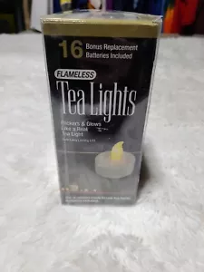 16 LED Tea Lights Electronic Flickering Candles Flickers Glows Long Lasting NEW - Picture 1 of 4