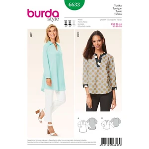 BURDA 6633 BLOUSE TUNIC MISSES' Sewing Pattern Sizes 10 - 20 Skill: AVERAGE - Picture 1 of 6