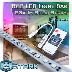 1M 3.3FT RGB 72 LED 5050SMD Strip Light Remote Aluminum Case Display Cabinet x20 - Picture 1 of 11
