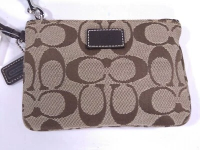 Auténtica muñeca ajustada Coach Signature caqui/caoba Foto 1 de 4