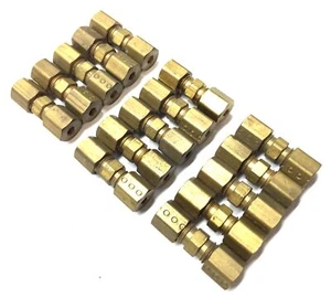 Parker 5/16"-24 Straight Brass Threaded Compression Fitting [Lot of 15] NOS - Picture 1 of 4