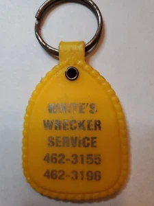 Keychain Key Ring White's Wrecker Service Have a Nice Day 1.5x2" Teardrop Shape - Picture 1 of 5