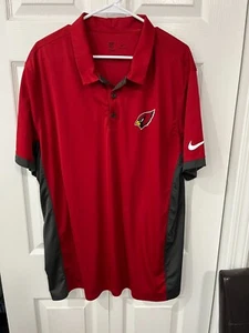 Nike Arizona Cardinals Polo Shirt XXL Red/Black Dri-Fit Polo Pre-Owned - Picture 1 of 2