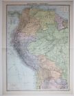 1920 Gro Landkarte Sdamerika North West Brazil Peru Ecuador Colombia Venezuela