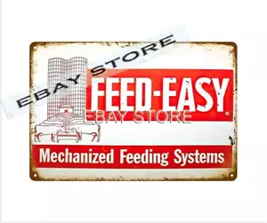discount FEED EASY DAIRY FARM FEEDER retro tin sign plaque - Picture 1 of 2