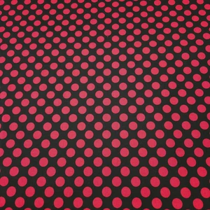 Red on Black Polka Dots BTY Unbranded Print - Picture 1 of 3