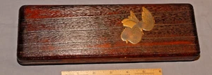 AFFORDABLE ATTRACTIVE VINTAGE Wood Black & Gold Lacquered Suzuribako Writing Box - Picture 1 of 6