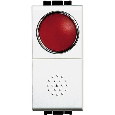 BTICINO LIVINGLIGHT N4038R PULSANTE 10A + PORTALAMPADA ROSSO