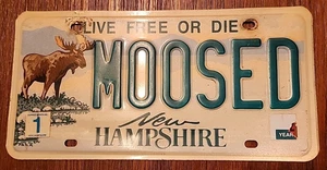 MOOSED Vanity License Plate New Hampshire Moose AS-IS Read Description - Picture 1 of 2
